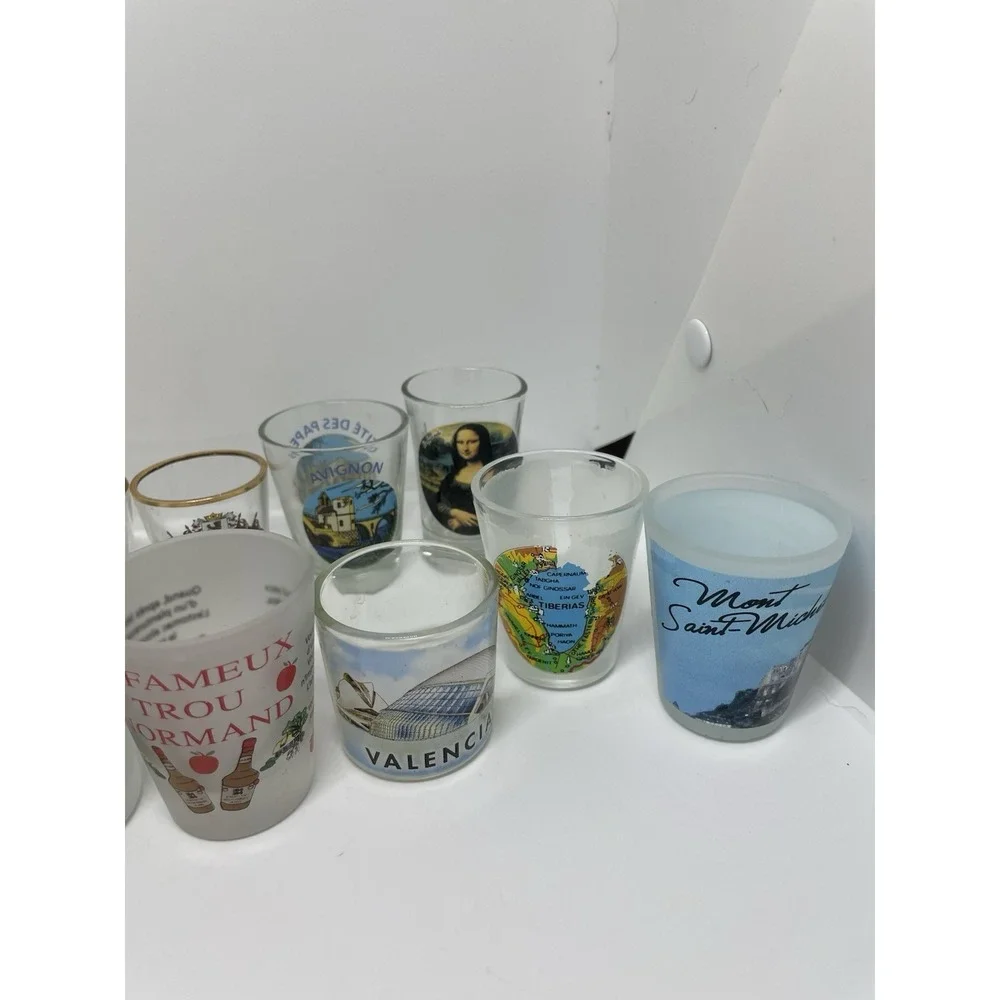 Lot of 11 VTG Gold Rim Shot Glasses/and‎ Others Europe Germany Landmark school